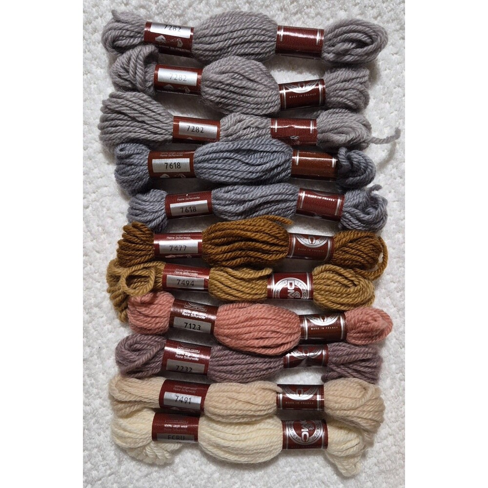 DMC Laine Colbert Tapestry Yarn 100% Virgin Wool Mixed Colors Lot of 11 - Picture 2 of 2